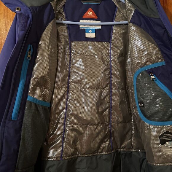 Columbia Jacket Cobalt Blue Omni Tech Waterproof Coat Womens Medium Ski Winter - Picture 9 of 14